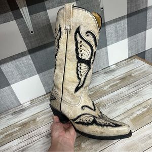 Corral Butterfly Inlay Western Cowgirl Leather Boots